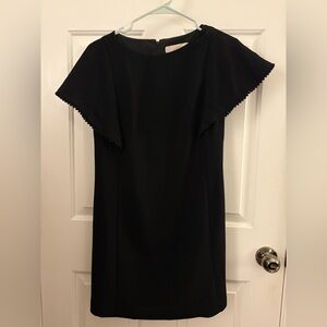 LOFT Black Mini Dress with Flared Sleeves